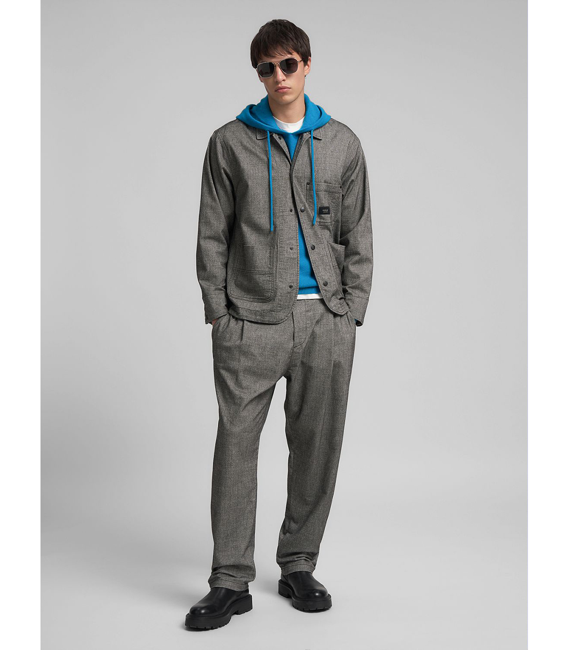 ヘリンボーン オーバーシャツジャケット